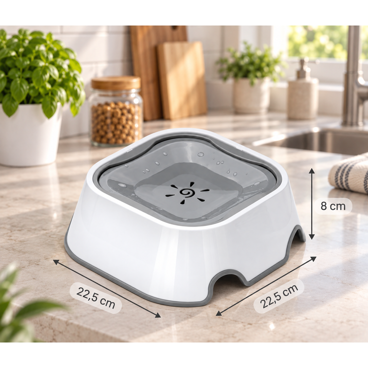 belviona 2-in-1 Anti-Schlabber-Napf, Wassernapf & Anti-Schling-Napf für Hunde und Katzen, rutschfest, 1 L – Bild 5