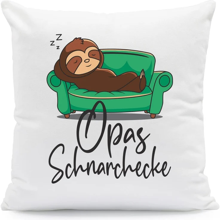 GRAVURZEILE Zierkissen mit Motiv - Schnarchecke - Lustiges Geschenk -, starke Farben ohne verblassen, Maschinenwäsche - Opa - mit Füllung – Bild 1