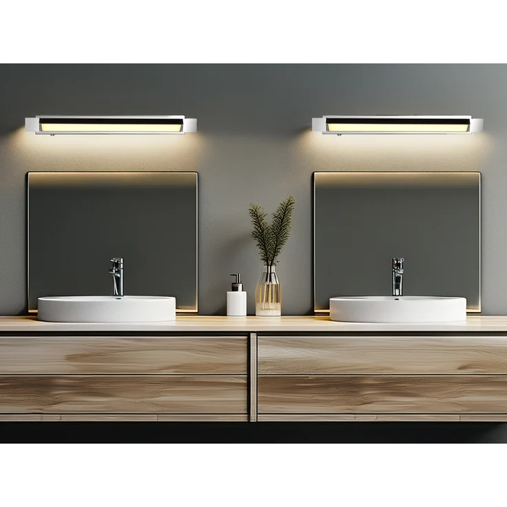 2er SET dimmbare LED Bad Spiegelleuchten schwenkbar, Chrom Breite 50cm – Bild 7