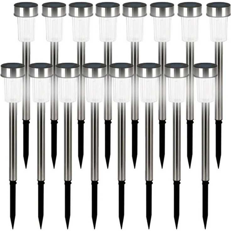 monzana LED Solarleuchte, Solarlampe, 16er Set Solarlampen für Außen Wetterfest mit Erdspiess Balkon Garten – Bild 4