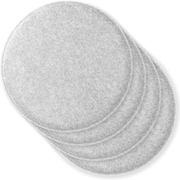 Dynamic 24 Rubberneck Filz Sitzkissen, Hellgrau, 4 Stück (1er Pack), rund