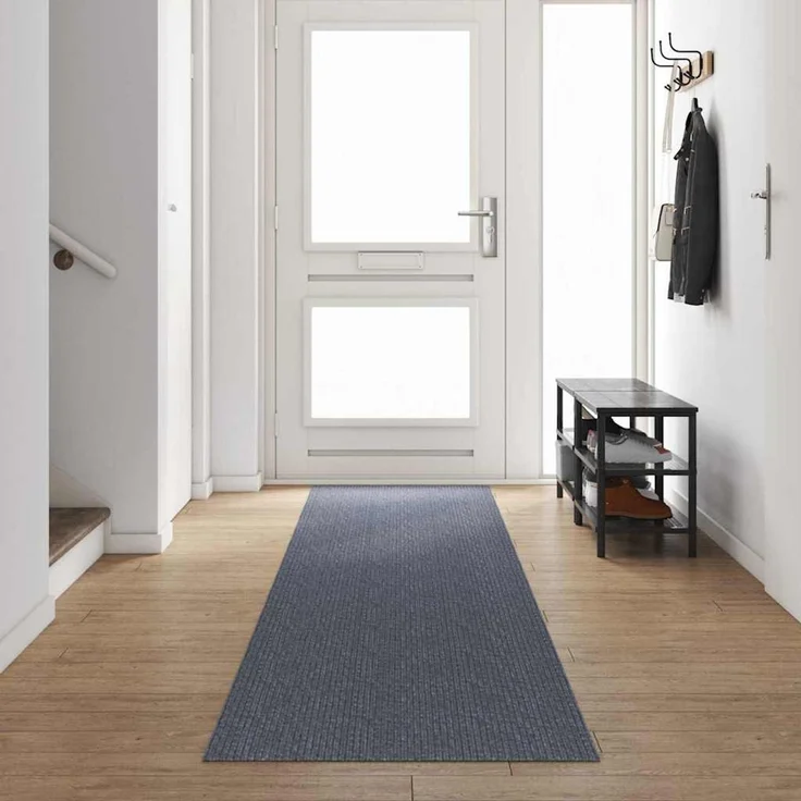 vidaXL Teppichläufer Hellgrau 80 x 500 cm Stoff 42011432 – Bild 1