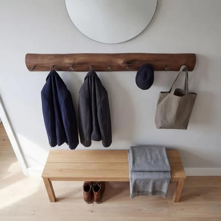 Licht-Erlebnisse Wandgarderobe DALIKA (1 St), Hakenleiste 100 cm Treibholz Handarbeit – Bild 2