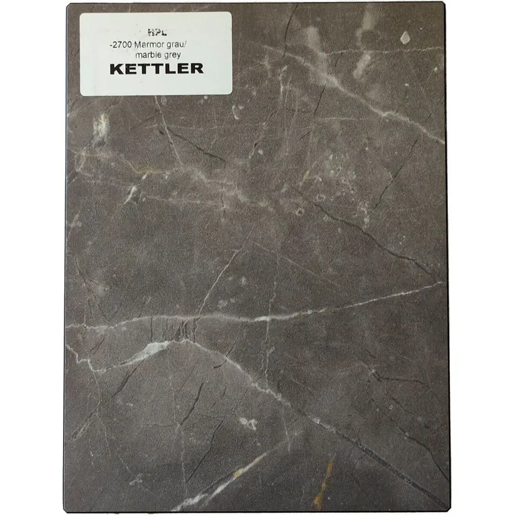 HPL Tischplatte 160cm x 95cm x 1,3cm, Marmor grau, Wing Profil