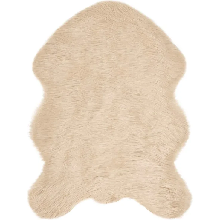 vidaXL Kunstschaffell Teppich Tafalla Beige 80 x 120 cm Polyester 42021498
