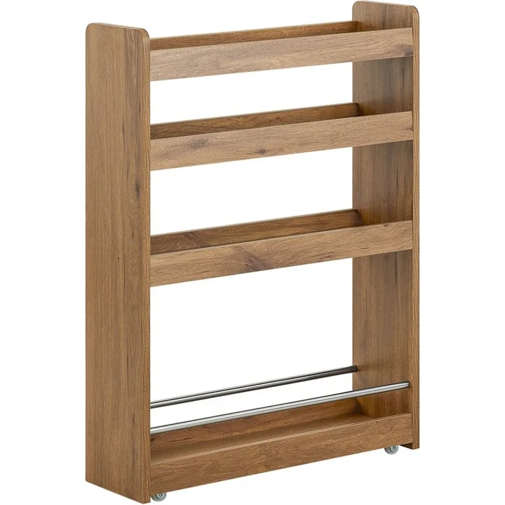 SoBuy NSR01-PF Küchenwagen, Spanplatte, Melamin, Hellbraun, 60 x 81 x 18,5 cm