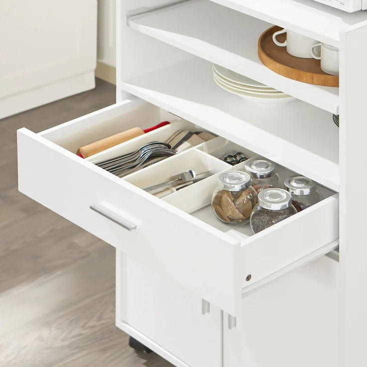 SoBuy FSB09-W Küchenwagen, Spanplatte, Melamin, Weiß, 59 x 92 x 40 cm – Bild 7