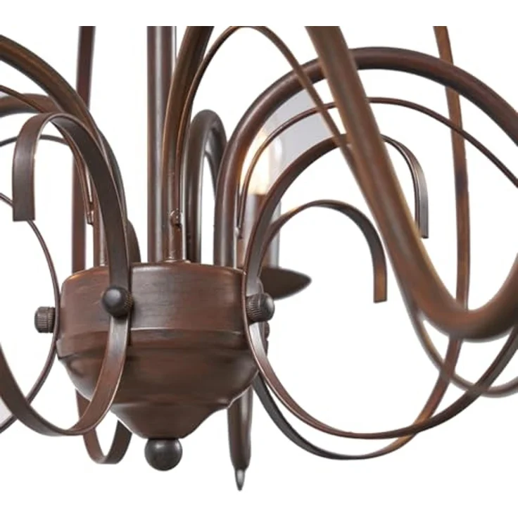 Qazqa Kronleuchter Giuseppe, ohne Leuchtmittel, E14, Rostbraun, Landhaus, Stahl, 5-flammig – Bild 6