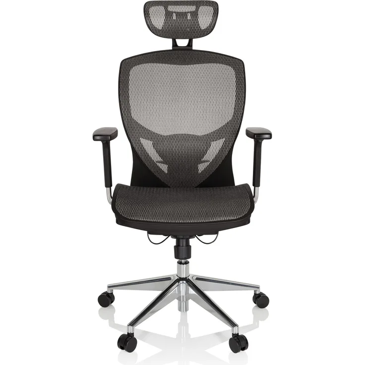 hjh OFFICE High End Bürostuhl VENUS ONE Netzstoff Silbergrau/Schwarz