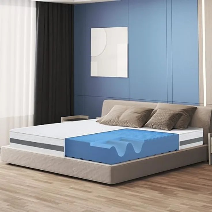 The White Stone Matratze, 85x185 cm, Weiß, Komfortschaum, antibakteriell, Made in Italy, ergonomisch, hypoallergen