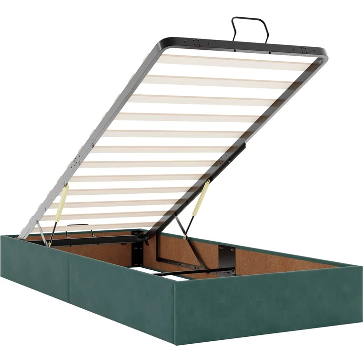 vidaXL Ottoman-Bett mit Matratze und LED Dunkelgrün 80 x 200 cm Samt 3458268 – Bild 6