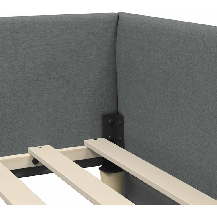 vidaXL Eckbettgestell mit Matratze 2 stk. Dunkelgrau 90 x 190 cm Stoff 3393590 – Bild 10