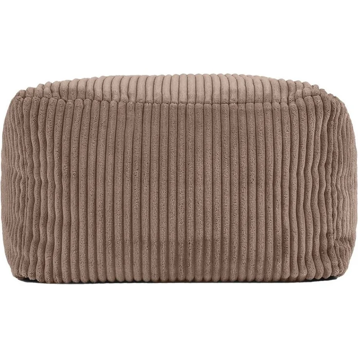 Icon Amara Hocker, Mokkabraun, Flauschiger Cord Stoff, Sitzsack Cord, Sitzpuff Hocker mit Füllung, Fußhocker für das Wohnzimmer, Deko Wohnzimmer – Bild 2