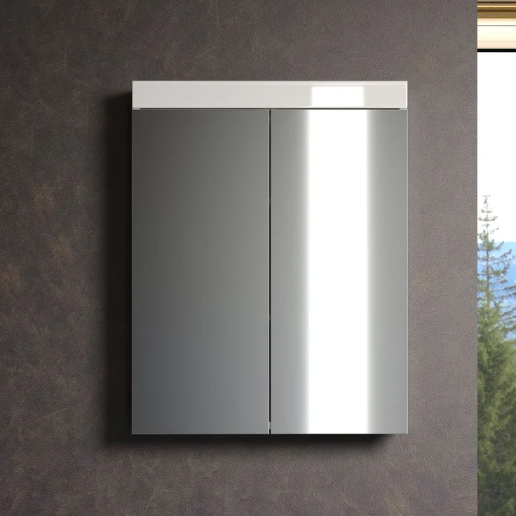 Trendteam 'Amanda' Spiegelschrank, Holz, 77 x 17 x 60 cm, Weiß Hochglanz – Bild 4