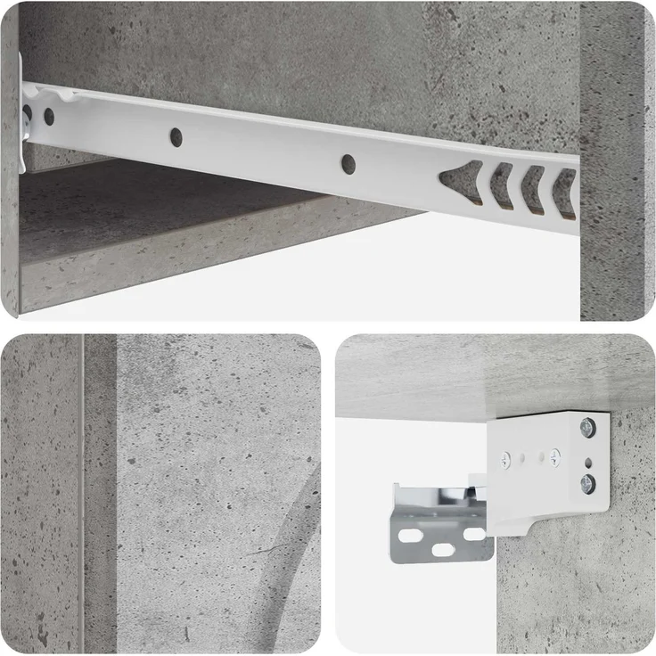 vidaXL Wandmontierter Beistelltisch Betongrau 87,5 x 34,5 x 17 cm 898158 – Bild 8