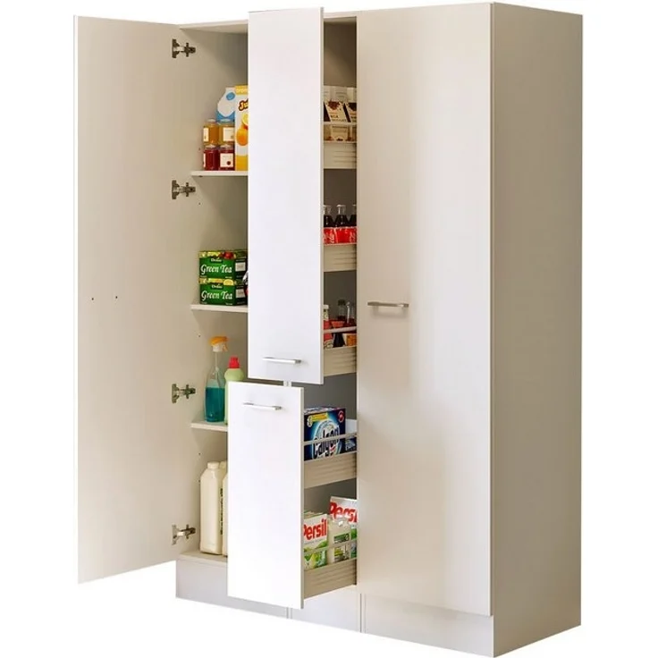 Flex-Well Mehrzweckschrank-Set LUCCA, 3-teilig, Hauswirtschaftsraum oder Küche.., Breite 130 cm, (Komplett-Set, 3-St, bestehend aus: 2 Vorratsschränken und 1 Auszugsschrank), Kombination aus 2 Vorratsschränken und 1 Auszugsschrank – Bild 4