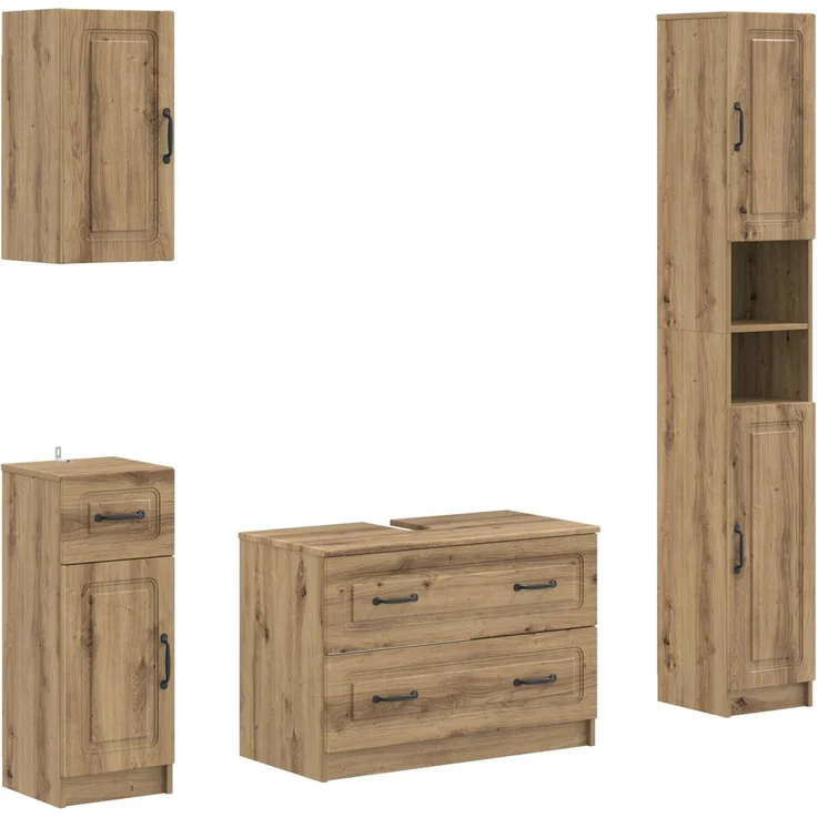 vidaXL 4-teiliges Badezimmer-Schrank-Set UTRECHT Artisan-Eiche 3417980 – Bild 2
