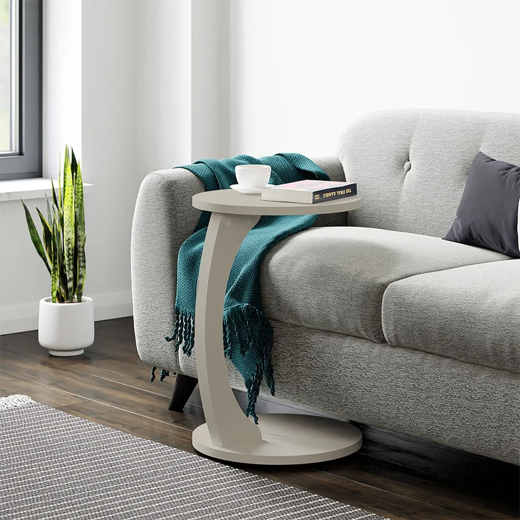 Beistelltisch Holeby 56 x Ø 38 cm Sandsteinfarben [en. casa] – Bild 2