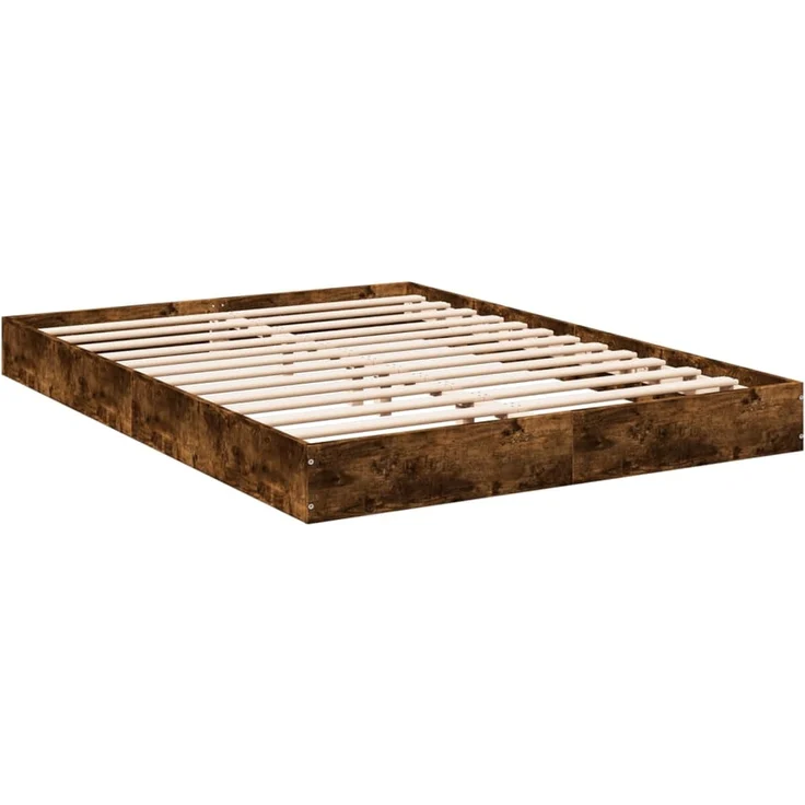 vidaXL Bettgestell ohne Matratze Räuchereiche 140x200 cm Holzwerkstoff 842025 – Bild 5
