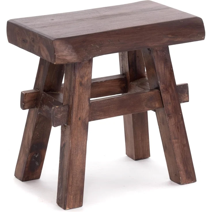Hocker Vintage 40 Massivholz dunkelbraun – Bild 1