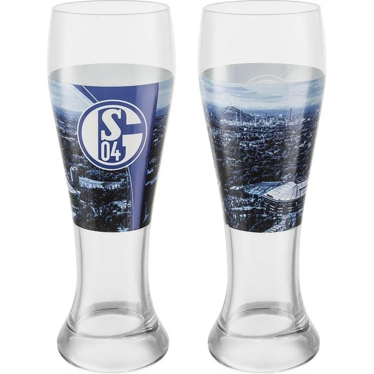 FC Schalke 04 Bierglas Weizenbierglas 2er-Set, Glas – Bild 3