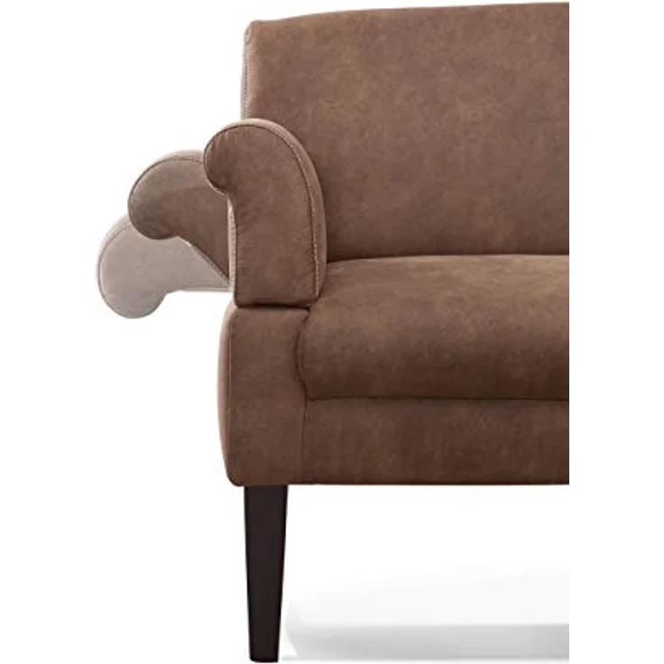 CAVADORE 3-Sitzer Küchensofa Malm, Sitzbank für Küche oder Esszimmer in Lederoptik, Inkl. Armteilverstellung, Federkern und moderner Kontrastnaht, 182 x 97 x 78, Mikrofaser: hellbraun – Bild 9