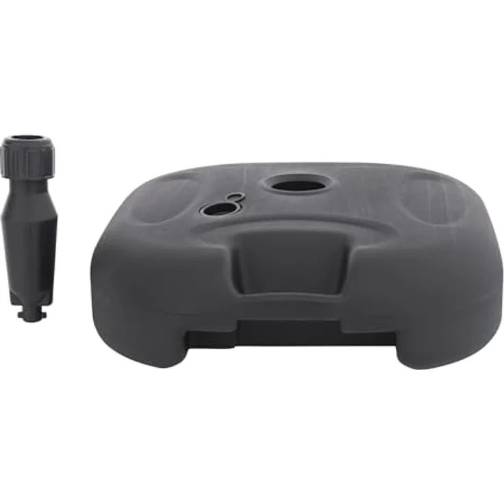 Doppler Füllsockel 20L befüllbar in anthrazit – Sonnenschirmständer für Schirme bis 180 cm, Kunststoff HDPE mit Griff, geeignet für Rohrdurchmesser 19–32 mm, Wasser- oder Sandbefüllung, 44×44×15 cm – Bild 6