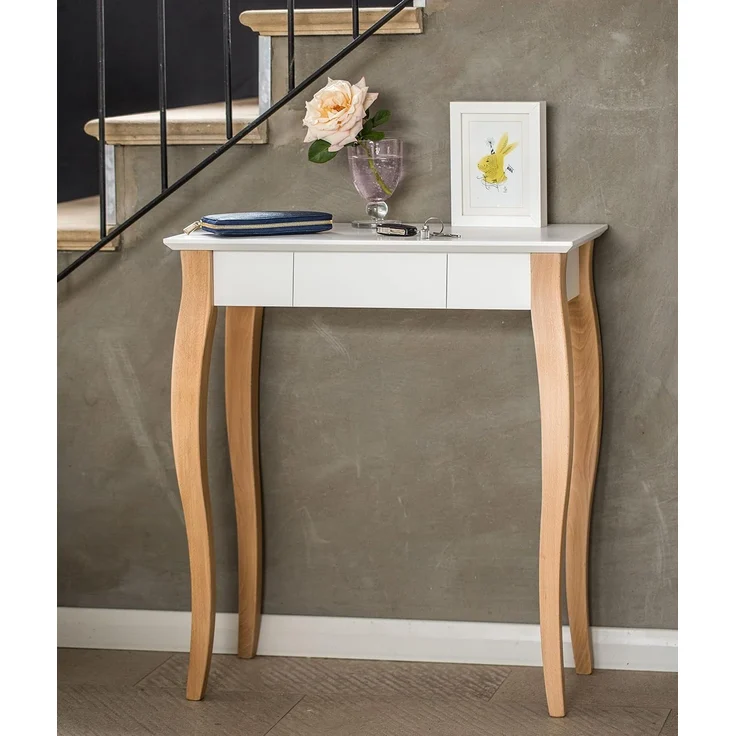Ragaba Schreibtisch mit Schublade, MDF & Massives Buchenholz, 65x40 cm, Salbei Grün – Bild 2