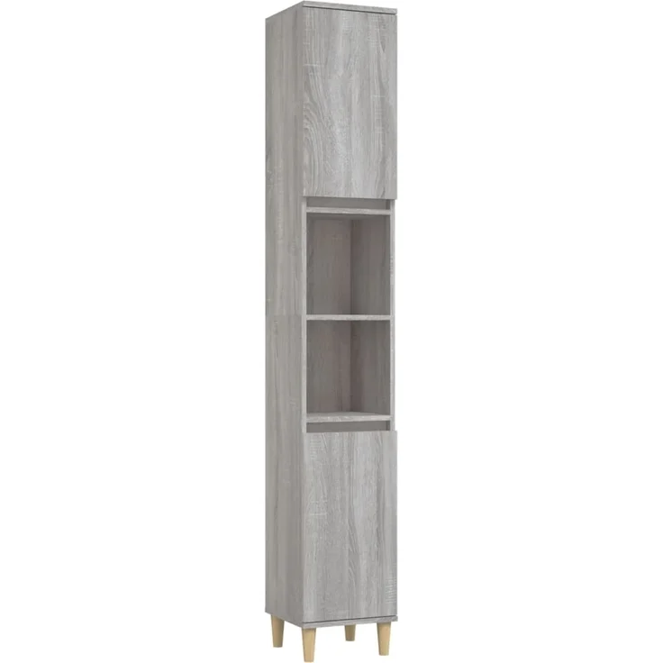 vidaXL 3-tlg. Badmöbel-Set Grau Sonoma Holzwerkstoff 3185619 – Bild 5