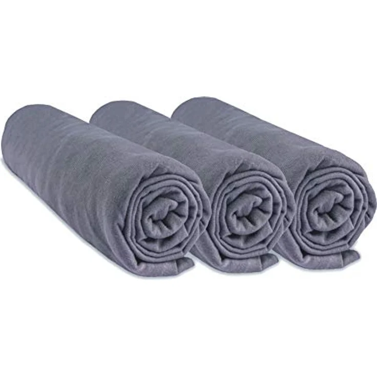 3 Spannbetttücher Jersey Baumwolle – 60x120 – grau – Bild 2