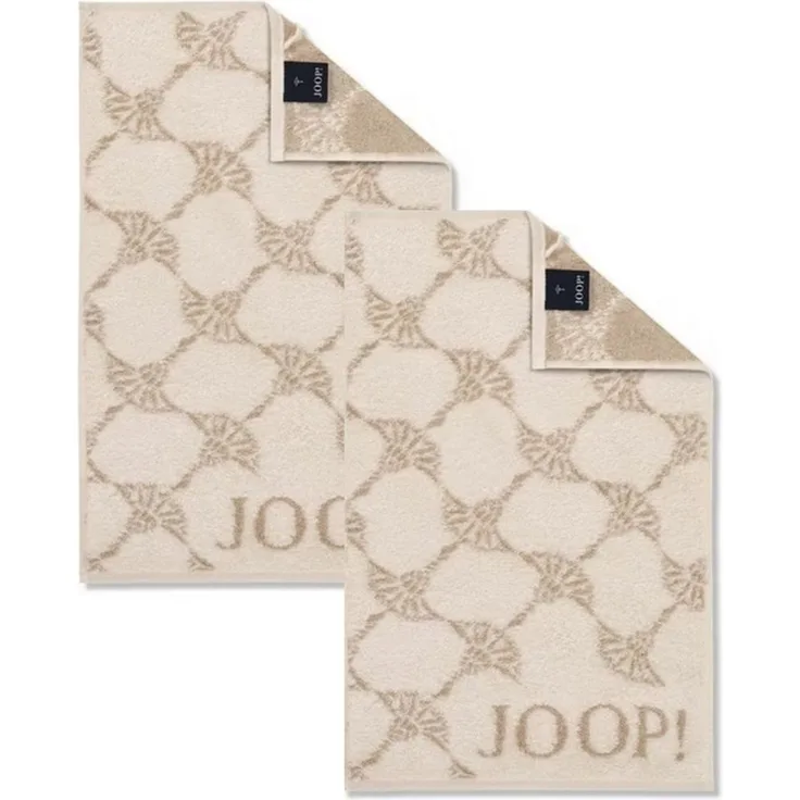 2 Stück Joop! Gästetuch Cornflower 1611-36 Creme 30x50
