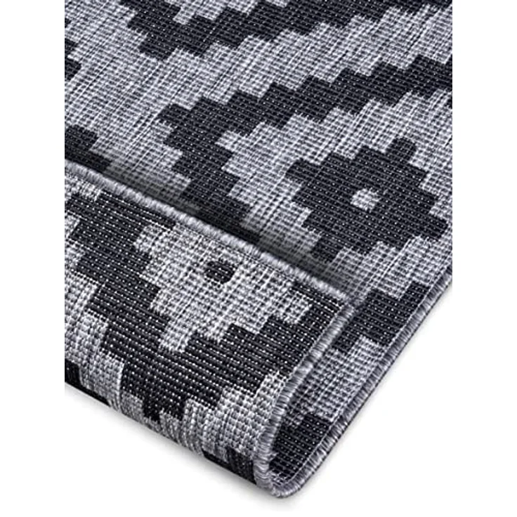 In- & Outdoor Teppich Malta Schwarz Silber - 80 x 350 x 0,5 cm – Bild 6