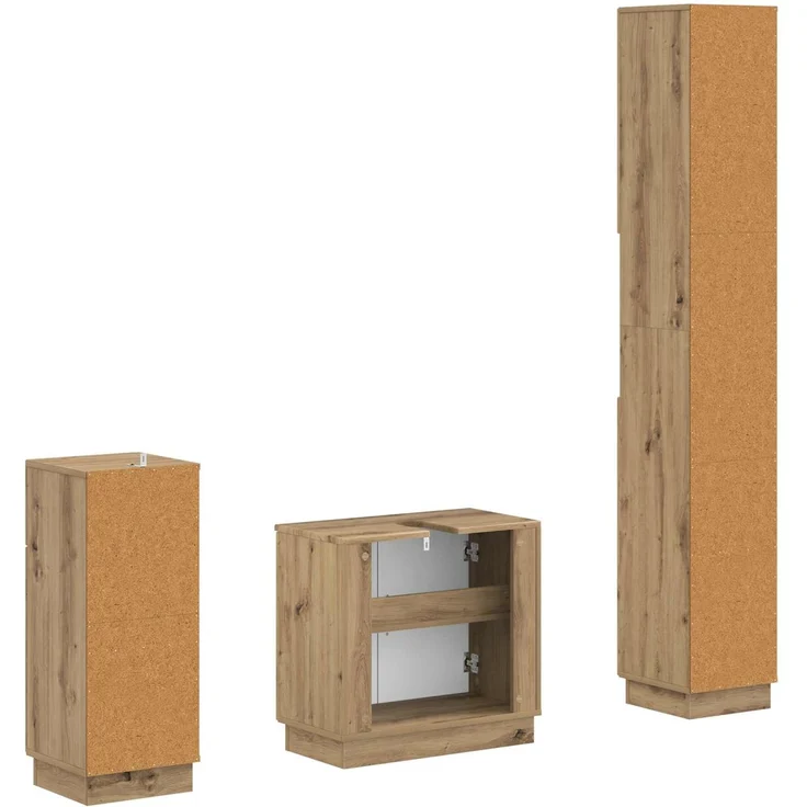 vidaXL 3-teiliges Badezimmer-Schranksystem HOORN Artisan-Eiche 3417881 – Bild 6