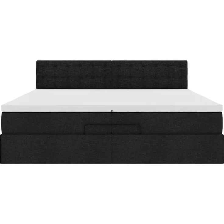 vidaXL Ottoman-Bett mit Matratze Schwarz 200x200 cm Stoff 3311652 – Bild 5