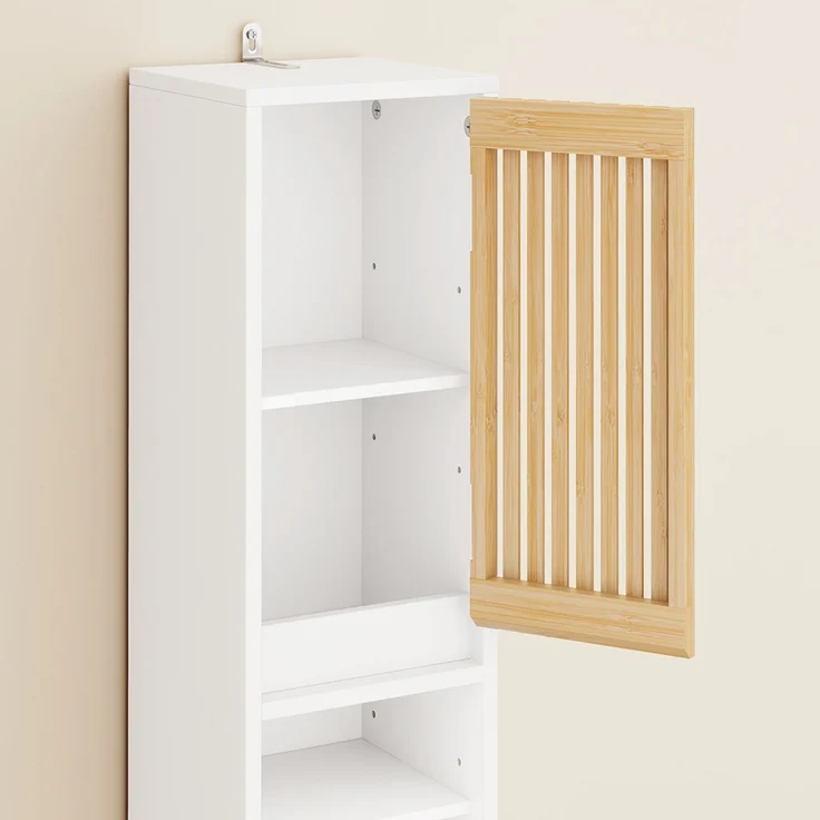 SoBuy BZR34-BW Badezimmer-Hochschrank, MDF, Lackiert, Weiß, 20 x 180 x 20 cm – Bild 10