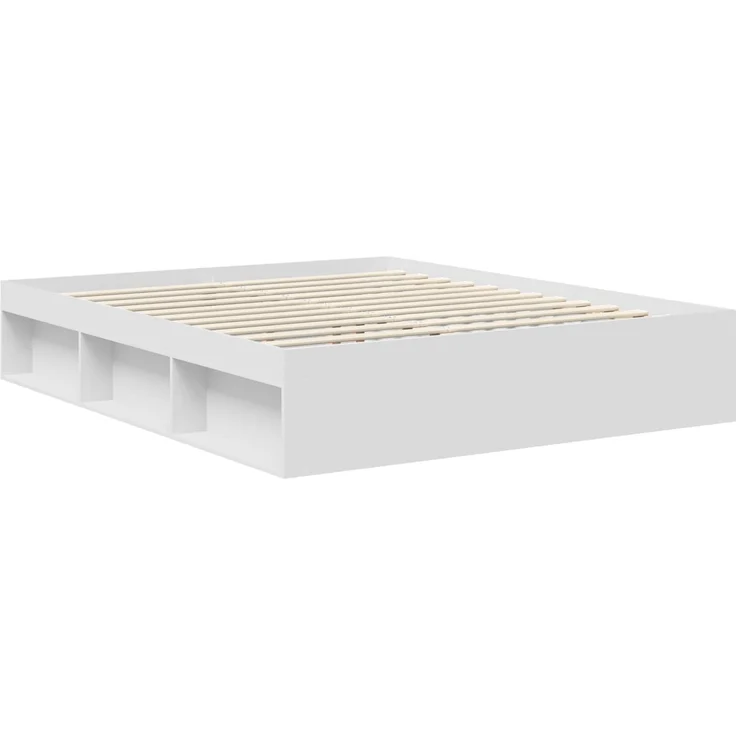vidaXL Bettrahmen mit Kopfteil Weiß 160 x 200 cm Massives Kiefernholz 3412871 – Bild 4