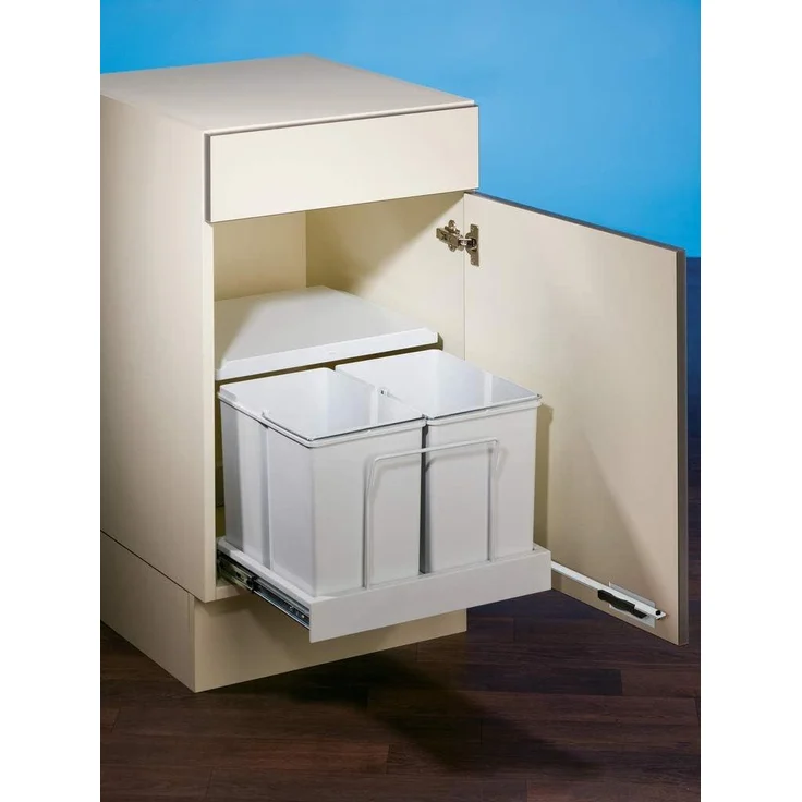 Abfallsorter CLAPS 3 plus / 500-2 inkl. Mitnehmer / ab 60 cm Schrankbreite / Abfalleimer / Mülleimer / Abfallsammler / Vollauszug – Bild 1