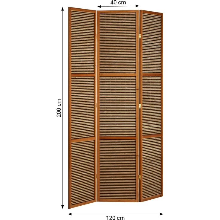 Raumteiler Höhe 2 m, Holz Braun, 200x130 cm – Bild 3