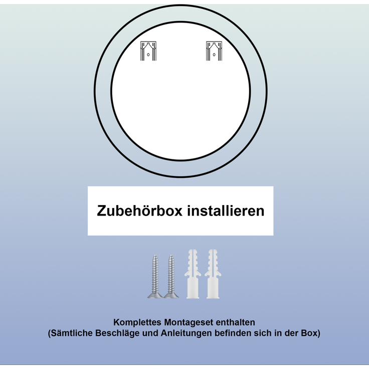 Badezimmerspiegel mit LED-Beleuchtung, dimmbar & beschlagfrei, 80x80 cm, Silber – Bild 4