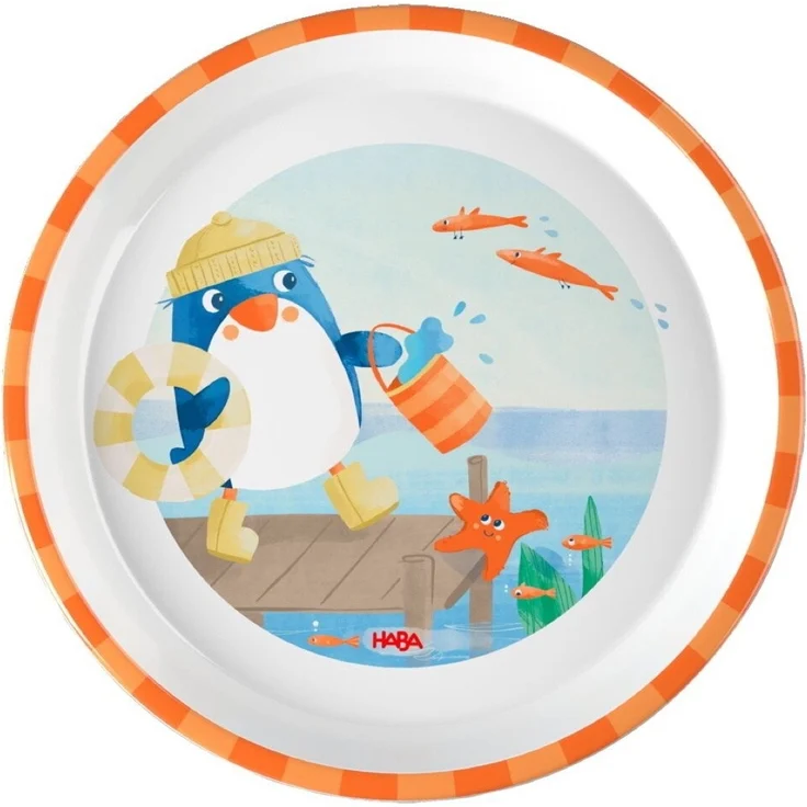 HABA Kinderteller Pinguin – Praktischer Melamin-Teller mit Pinguinmotiv – Rutschfest – spülmaschinengeeignet – Ab 12 Monaten – 2012441001 – Bild 3