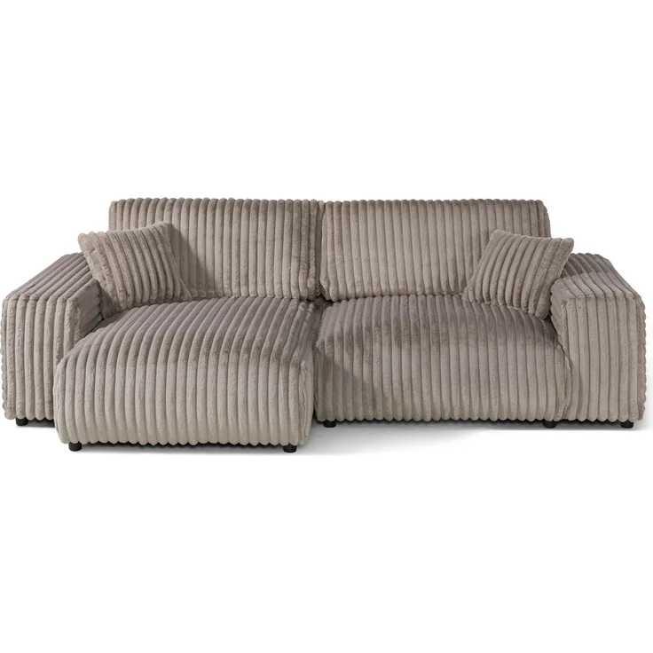 Ecksofa Cord Velours 237x144x79 grau PAULINA – Bild 2