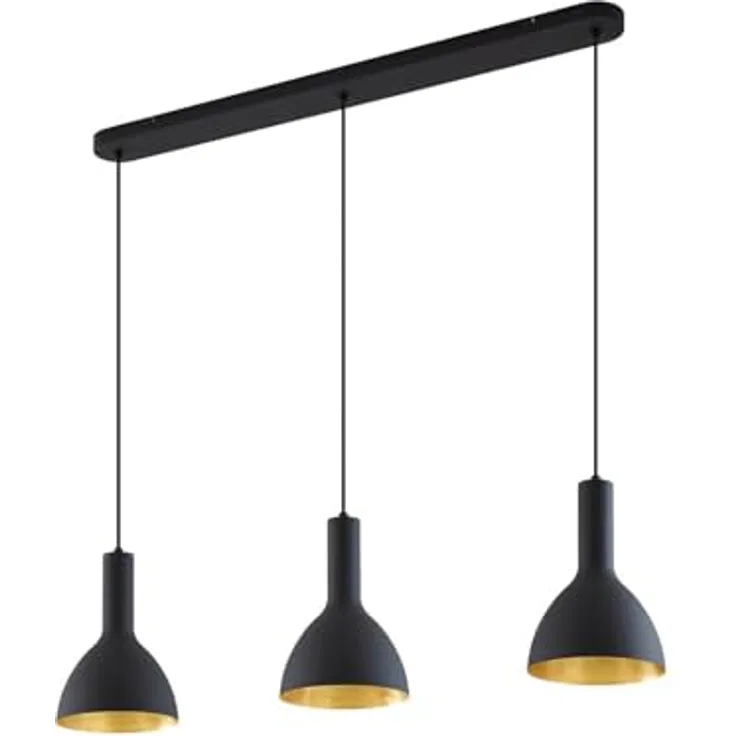 Arcchio Pendelleuchte Cosmina, moderne Deckenlampe in Schwarz, 3-flammig (E27) für Esszimmer, Küche und Wohnzimmer
