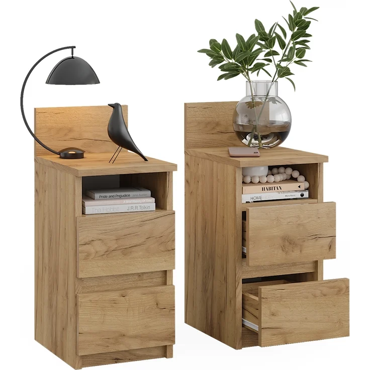 Nachttisch Monty Goldkraft Eiche 2er Set Vicco – Bild 5