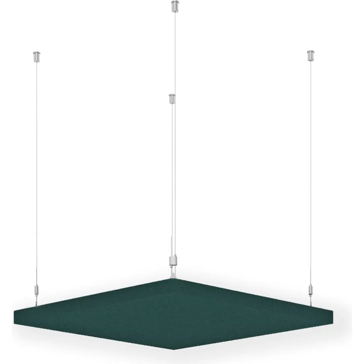 Rheinland Möbel FocusWall DAQ0707 – Quadratischer Akustik-Deckenabsorber 70×70 cm in Stofffarbe Windjammer inkl. Chrom-Stahlseilen - Made in Germany - Klasse A, Stoffbezug, schwer entflammbar