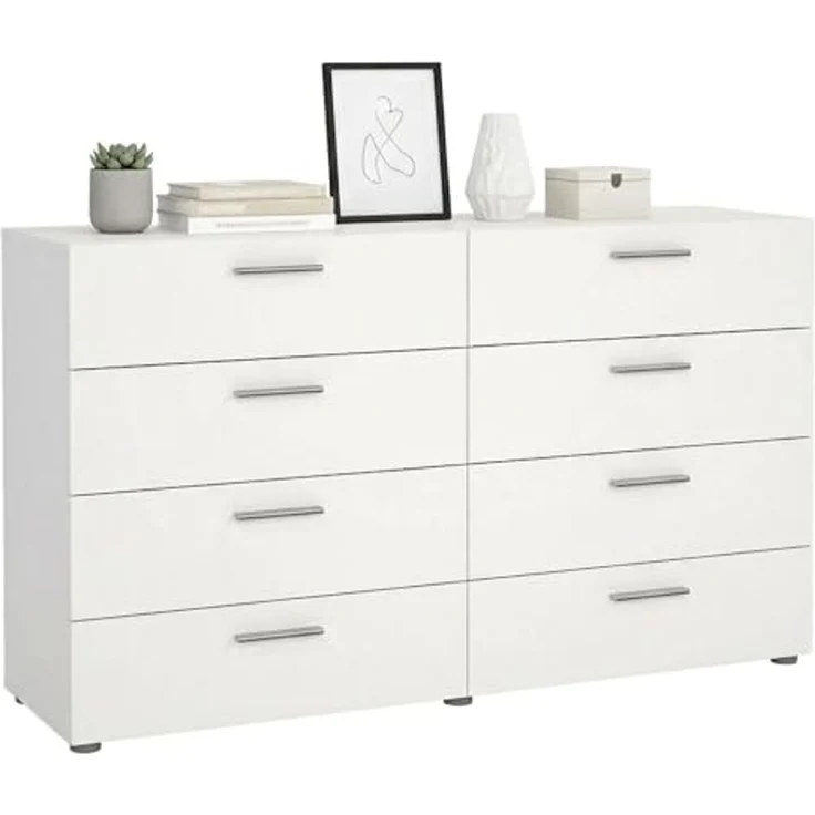 Dmora - Kommode Solene, Wohnzimmerbuffet, Wohnzimmer-Sideboard, Moderne Küchen-Speisekammer, 140x40 h82 cm, Weiß – Bild 3