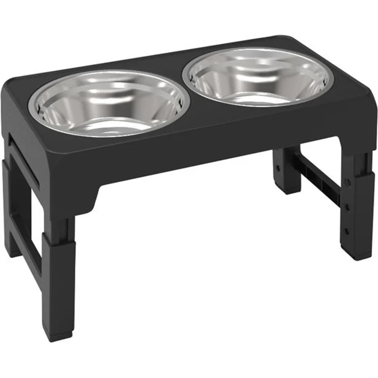 Estexo Hundenapf höhenverstellbar, Edelstahl / Kunststoff silber / schwarz, 44 x 24 x 8 cm – Bild 8