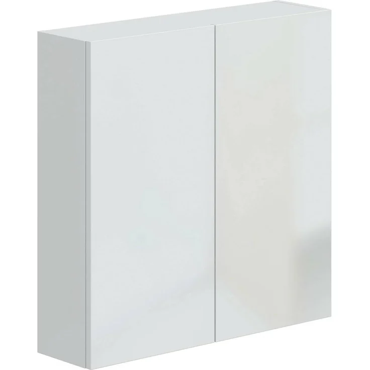 Dmora - Hängeschrank Connell, Oberschrank, Wandschrank, Multifunktionaler Zusatzschrank, 60x16 h60 cm, Glänzendes Weiß – Bild 3