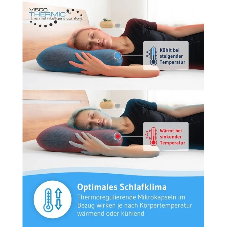 NuMOON QuickDry-Anpassbares stützendes Kopfkissen mit Bambus-Aktivkohle aus ViscoSchaum – Bild 3