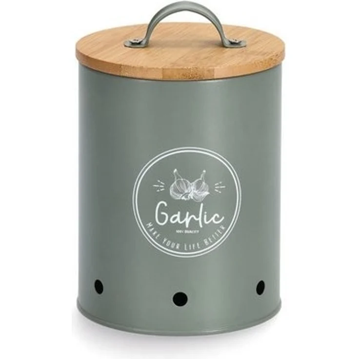 Vorratsdose Garlic, grün mit Bambusdeckel - Ø 11,3cm – Bild 3