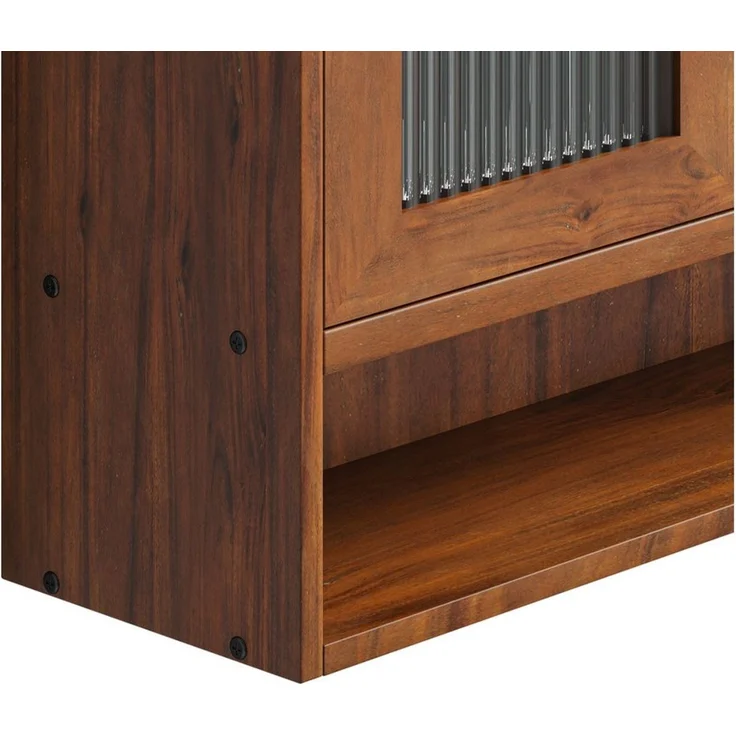 FANNOU Hängeschrank Retro 2-türiger Schiebeschrank, 90 x 60 x 20 cm Wandschrank für Eingangsbereich, Küchen – Bild 4